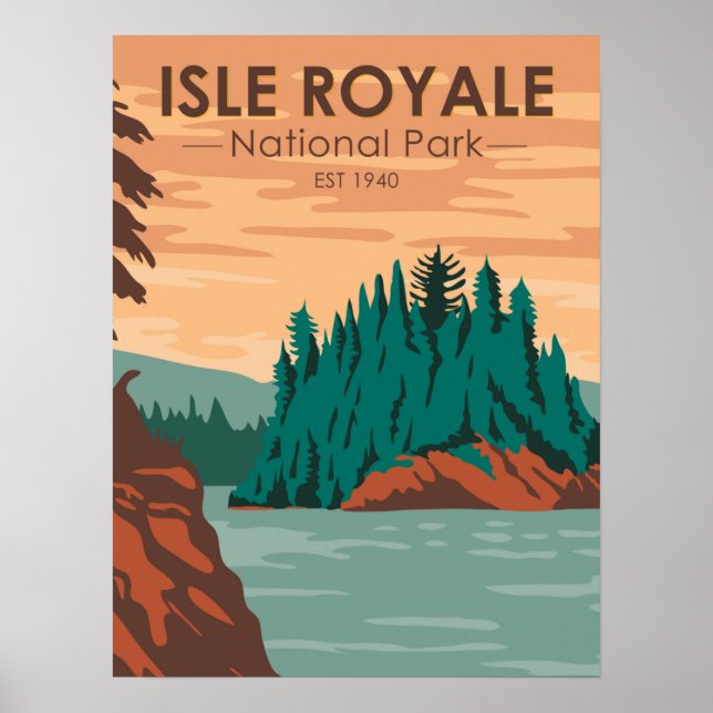 Póster Parque nacional Isle Royale (Frente)