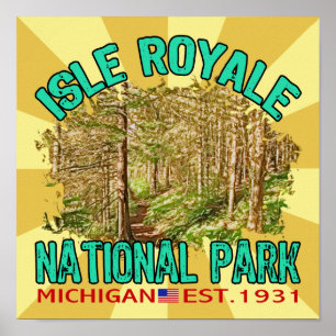 Póster Parque nacional Isle Royale, Michigan