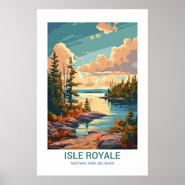 Póster Parque nacional Isle Royale Michigan Estados Unido (Frente)