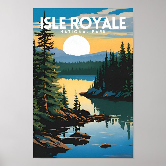 Póster Parque nacional Isle Royale Viajes tradicionales (Frente)