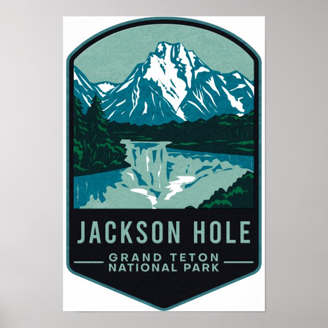 Póster Parque nacional Jackson Hole Grand Teton (Frente)