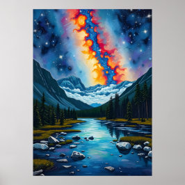 Póster Parque nacional Jasper - Vía Láctea