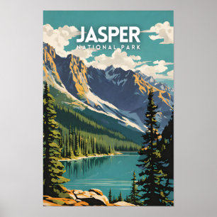 Póster Parque nacional Jasper Viaje Nostalgage