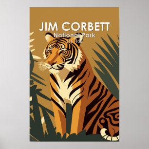 Póster Parque Nacional Jim Corbett India Vintage