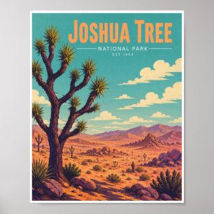 Póster Parque Nacional Joshua Tree Antiguo