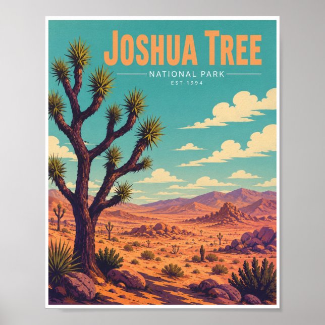 Póster Parque Nacional Joshua Tree Antiguo (Frente)