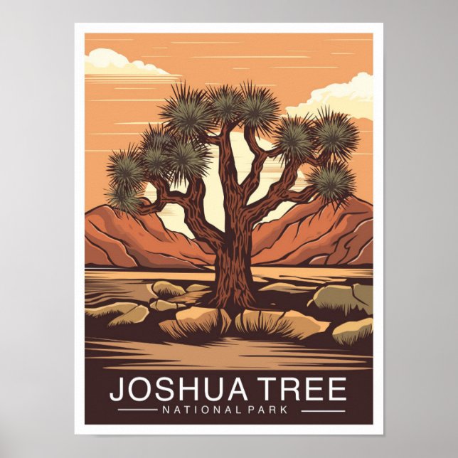 Póster Parque Nacional Joshua Tree California EE. UU. Via (Frente)