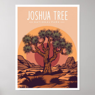 Póster Parque Nacional Joshua Tree California EE. UU. Via