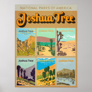 Póster Parque Nacional Joshua Tree California punto de re