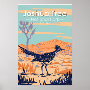 Póster Parque Nacional Joshua Tree Roadrunner Vintage