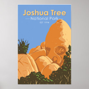 Póster Parque Nacional Joshua Tree Skull Rock California