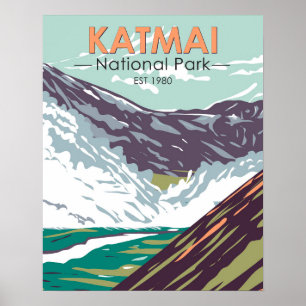 Póster Parque nacional Katmai Diez mil humos cosechados