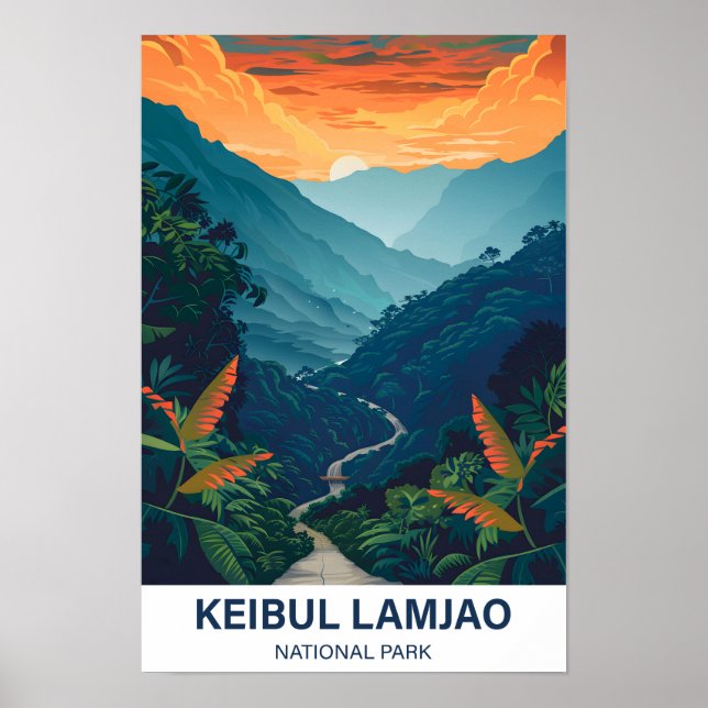 Póster Parque nacional Keibul Lamjao (Frente)