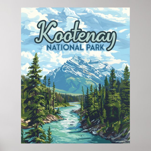 Póster Parque nacional Kootenay Canadá Columbia Británica (Frente)