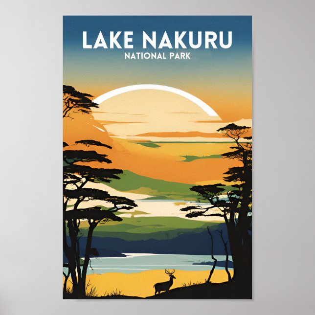 Póster Parque nacional Lago Nakuru (Frente)