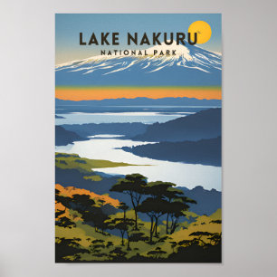 Póster Parque nacional Lago Nakuru Viajes tradicionales