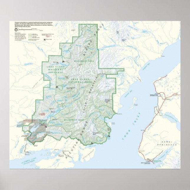 Póster Parque nacional Lake Clark (Frente)