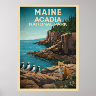 Póster Parque nacional Maine Acadia V02