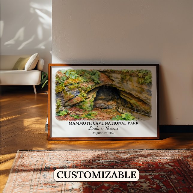 Póster Parque Nacional Mammoth Cave Kentucky Acuarela (Subido por el creador)