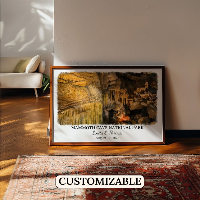 Póster Parque Nacional Mammoth Cave Kentucky Acuarela (Subido por el creador)