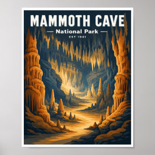 Póster Parque Nacional Mammoth Cave Viaje Antiguo