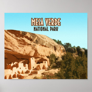 Póster Parque nacional Mesa Verde Colorado