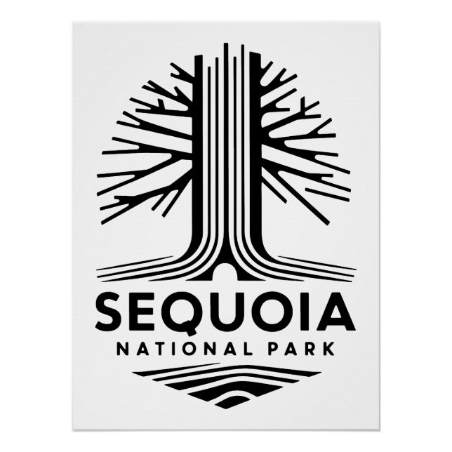 Póster Parque nacional Minimal Sequoia (Anverso)