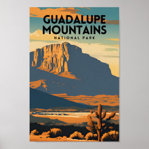 Póster Parque nacional Montañas Guadalupe Viajes de época