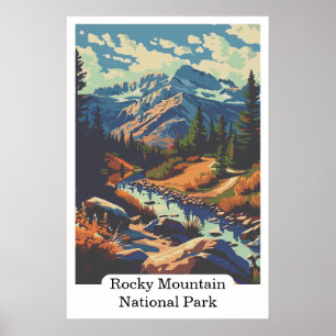 Póster Parque Nacional Montañas Rocosas Colorado EE. UU. 