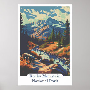 Póster Parque Nacional Montañas Rocosas Colorado EE. UU.