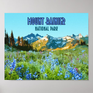 Póster Parque nacional Mount Rainier