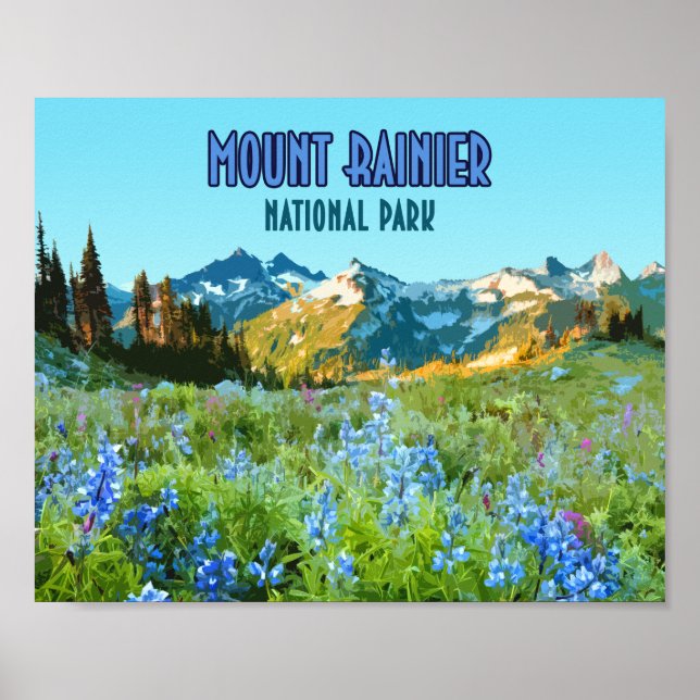 Póster Parque nacional Mount Rainier (Frente)