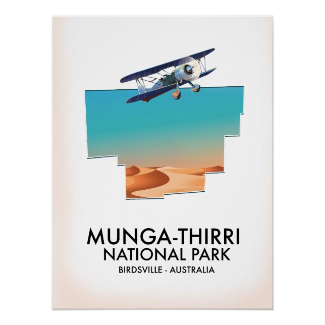 Póster Parque nacional Munga-Thirri Birdsville Australia (Anverso)
