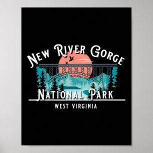 Póster Parque Nacional New River Gorge Virginia Occidenta