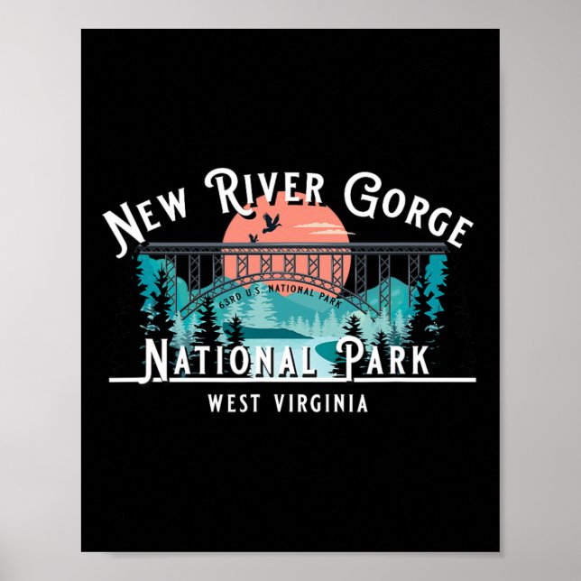 Póster Parque Nacional New River Gorge Virginia Occidenta (Frente)