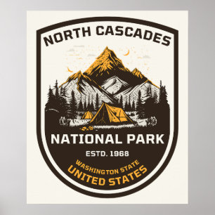 Póster Parque Nacional North Cascades Actividades al aire