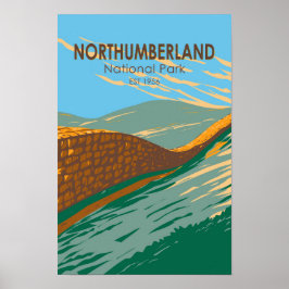 Póster Parque nacional Northumberland Hadrians Wall Engla