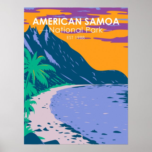 Póster Parque nacional Ofu de Samoa Americana (Frente)