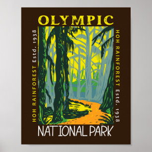 Póster Parque nacional olímpico con problemas en la selva