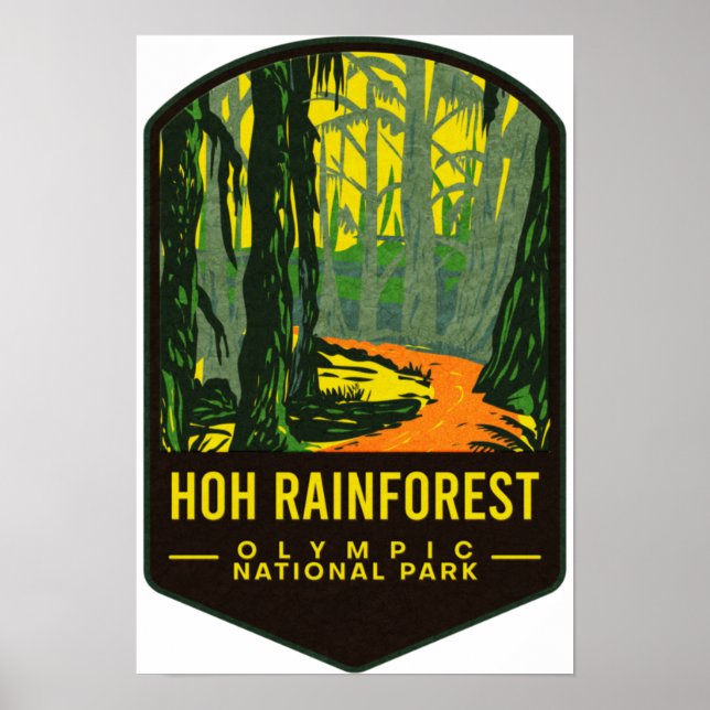 Póster Parque nacional Olímpico de Hoh Rain Forest (Frente)