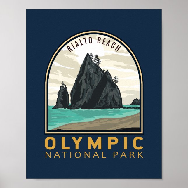Póster Parque nacional olímpico Emblema de la Playa Rialt (Frente)