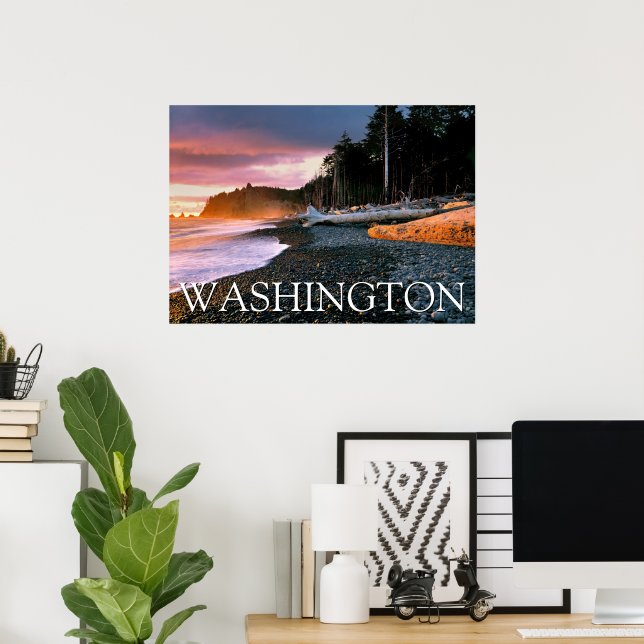 Póster Parque nacional Olímpico | Estado de Washington (Oficina en casa)