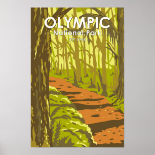 Póster Parque nacional olímpico Hoh Rainforest Washington