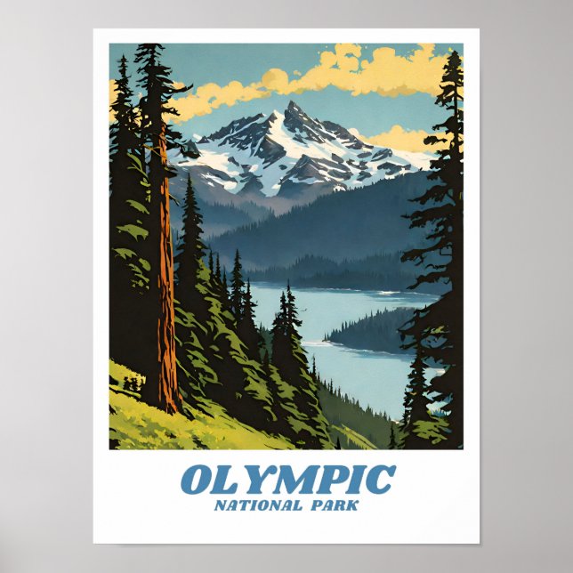Póster Parque nacional olímpico ilustracion retro estétic (Frente)