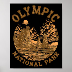 Póster Parque Nacional Olímpico Viajero Amante de la Natu