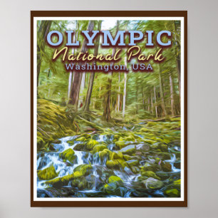 PÓSTER PARQUE NACIONAL OLÍMPICO - WASHINGTON ESTADOS UNID