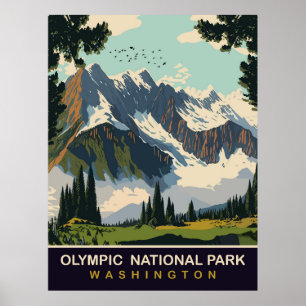 Póster Parque Nacional Olympic, WA, Viajes