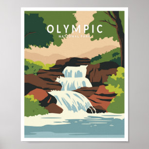 Póster Parque Nacional Olympic Washington