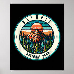 Póster Parque Nacional Olympic Washington Viaje Familiar 