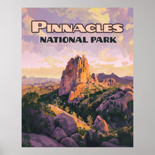 Póster Parque nacional Pinnacles Buttes California (Frente)